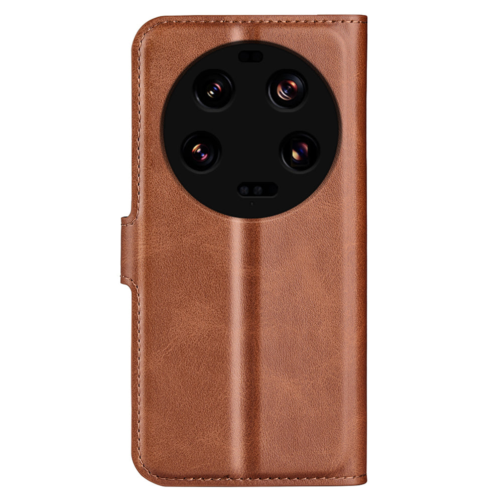 For Xiaomi 13 Ultra Square Magnetic Closure Calf Texture Stand Wallet PU Leather Phone Case