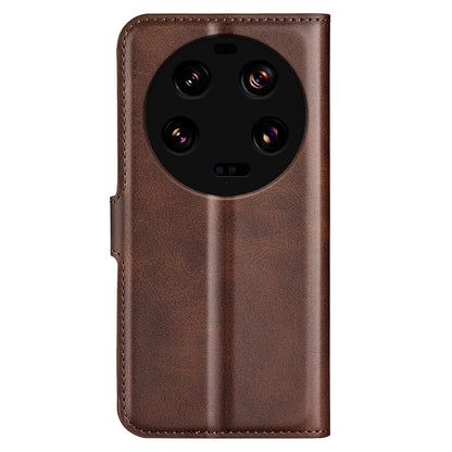 For Xiaomi 13 Ultra Square Magnetic Closure Calf Texture Stand Wallet PU Leather Phone Case