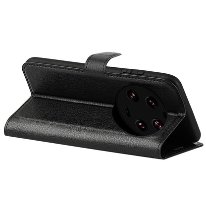 Stand Case for Xiaomi 13 Ultra Scratch Proof Litchi Texture Wallet Folio Flip PU Leather Phone Cover