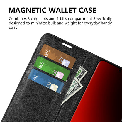 Stand Case for Xiaomi 13 Ultra Scratch Proof Litchi Texture Wallet Folio Flip PU Leather Phone Cover