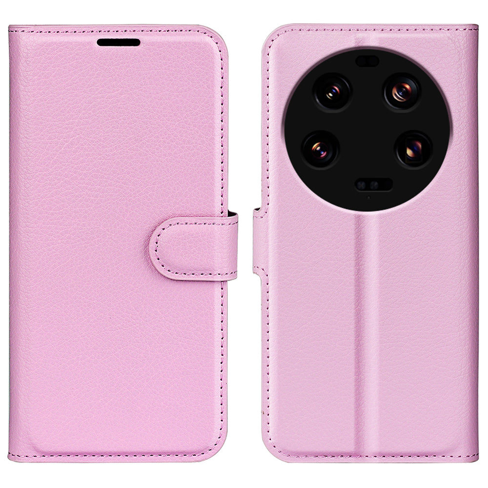 Stand Case for Xiaomi 13 Ultra Scratch Proof Litchi Texture Wallet Folio Flip PU Leather Phone Cover