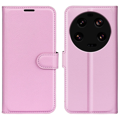 Stand Case for Xiaomi 13 Ultra Scratch Proof Litchi Texture Wallet Folio Flip PU Leather Phone Cover