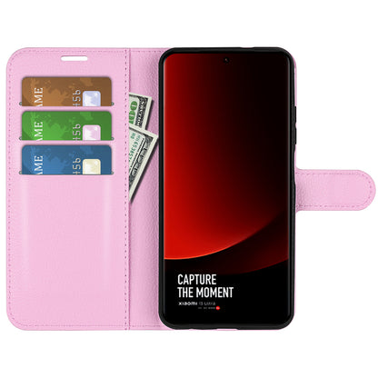Stand Case for Xiaomi 13 Ultra Scratch Proof Litchi Texture Wallet Folio Flip PU Leather Phone Cover