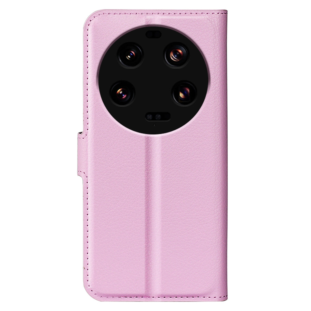 Stand Case for Xiaomi 13 Ultra Scratch Proof Litchi Texture Wallet Folio Flip PU Leather Phone Cover