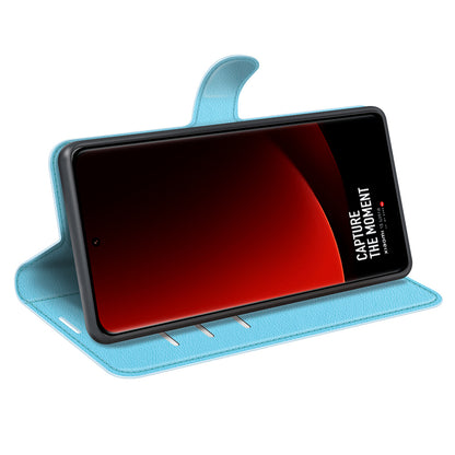 Stand Case for Xiaomi 13 Ultra Scratch Proof Litchi Texture Wallet Folio Flip PU Leather Phone Cover