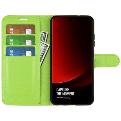 Stand Case for Xiaomi 13 Ultra Scratch Proof Litchi Texture Wallet Folio Flip PU Leather Phone Cover