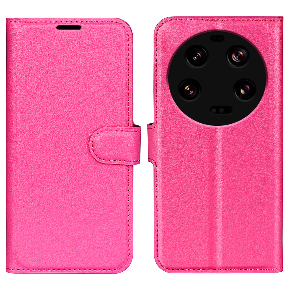 Stand Case for Xiaomi 13 Ultra Scratch Proof Litchi Texture Wallet Folio Flip PU Leather Phone Cover