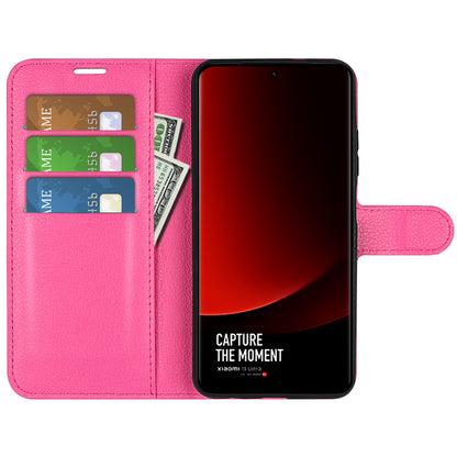 Stand Case for Xiaomi 13 Ultra Scratch Proof Litchi Texture Wallet Folio Flip PU Leather Phone Cover
