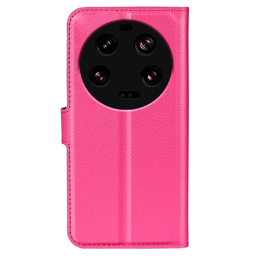 Stand Case for Xiaomi 13 Ultra Scratch Proof Litchi Texture Wallet Folio Flip PU Leather Phone Cover