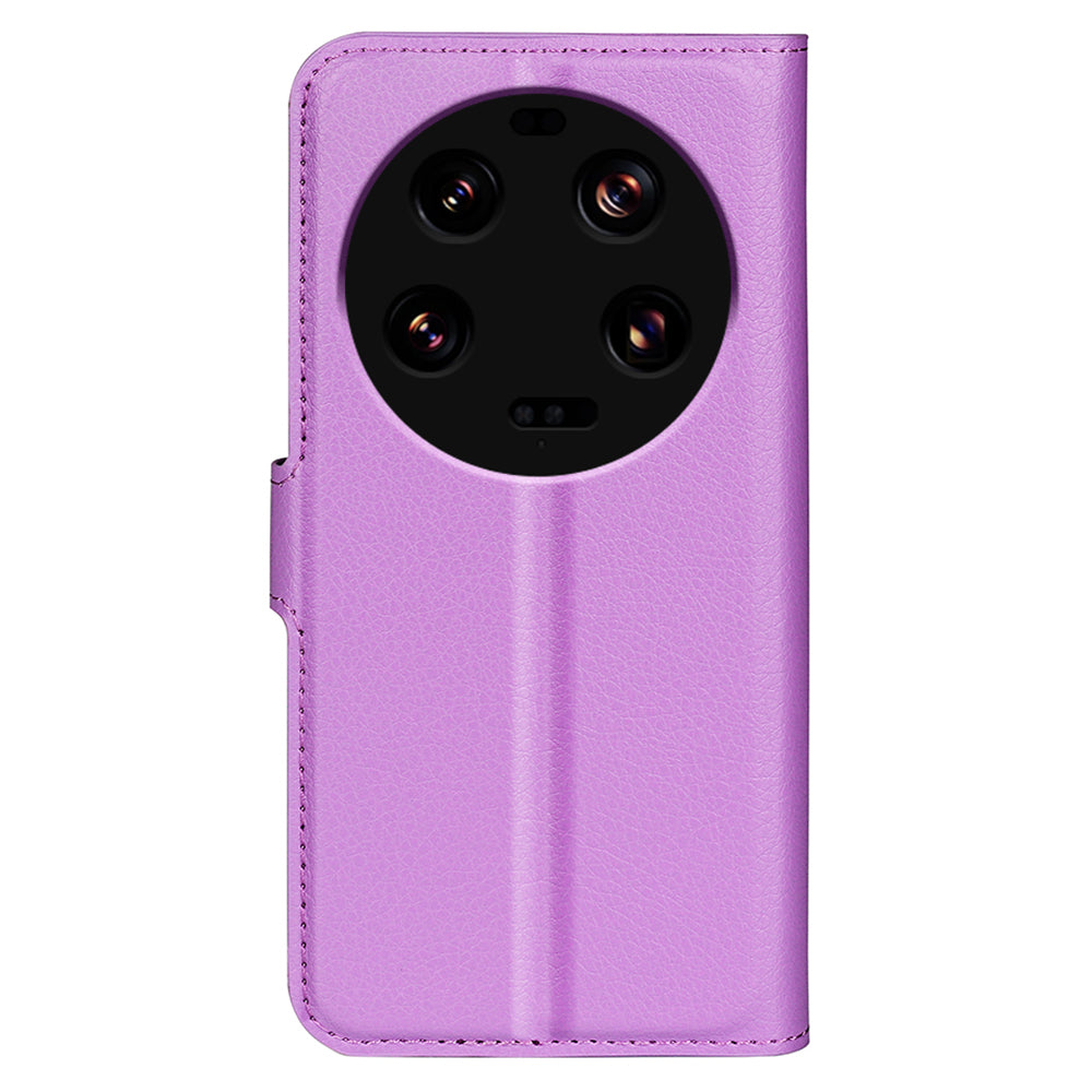 Stand Case for Xiaomi 13 Ultra Scratch Proof Litchi Texture Wallet Folio Flip PU Leather Phone Cover