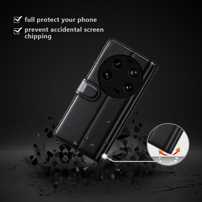 For Xiaomi 13 Ultra Magnetic Flip Phone Case Genuine Split Leather Wallet Stand Drop-proof Cover