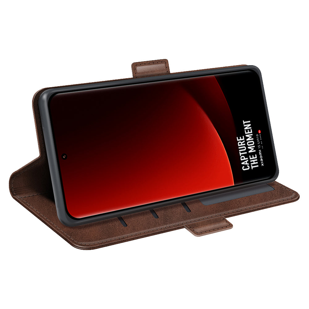 For Xiaomi 13 Ultra Shockproof Wallet Flip Phone Cover Calf Texture PU Leather Stand Folio Case