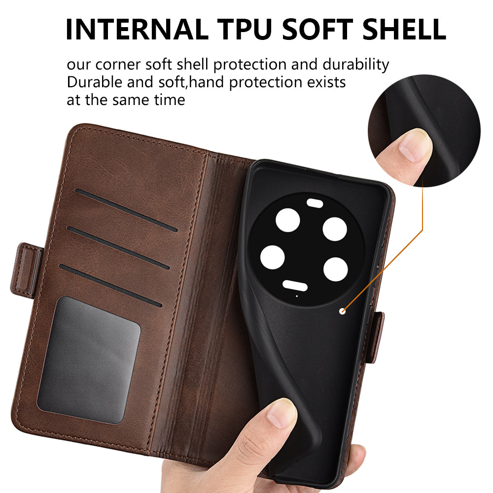 For Xiaomi 13 Ultra Shockproof Wallet Flip Phone Cover Calf Texture PU Leather Stand Folio Case