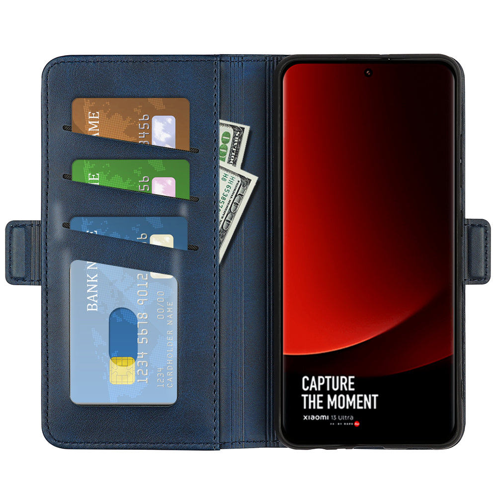 For Xiaomi 13 Ultra Shockproof Wallet Flip Phone Cover Calf Texture PU Leather Stand Folio Case