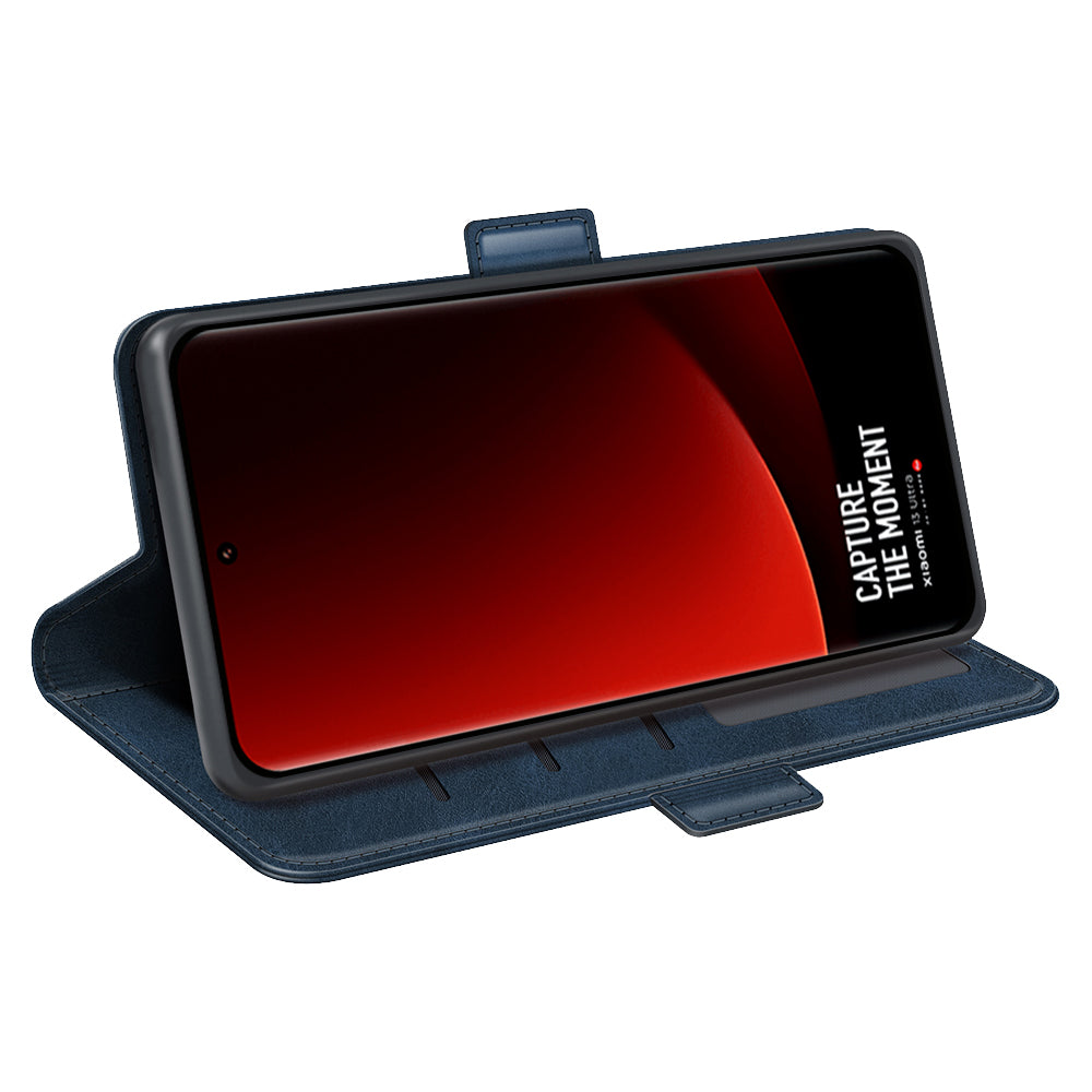 For Xiaomi 13 Ultra Shockproof Wallet Flip Phone Cover Calf Texture PU Leather Stand Folio Case