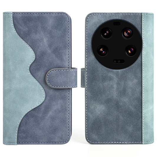 For Xiaomi 13 Ultra Dual-color Splicing PU Leather Wallet Phone Cover Protective Case with Stand Function