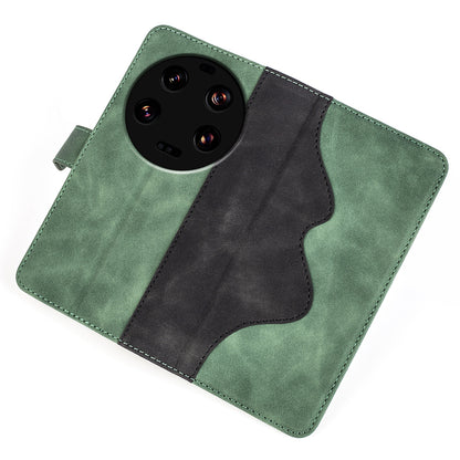 For Xiaomi 13 Ultra Dual-color Splicing PU Leather Wallet Phone Cover Protective Case with Stand Function