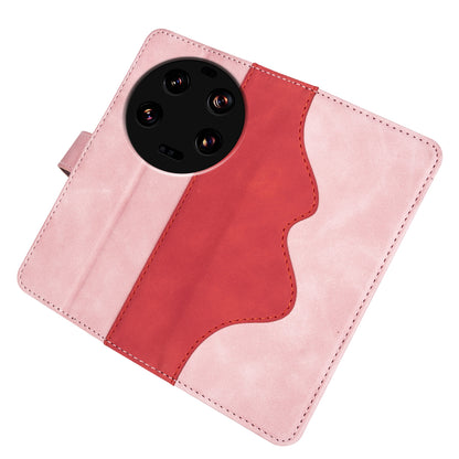 For Xiaomi 13 Ultra Dual-color Splicing PU Leather Wallet Phone Cover Protective Case with Stand Function