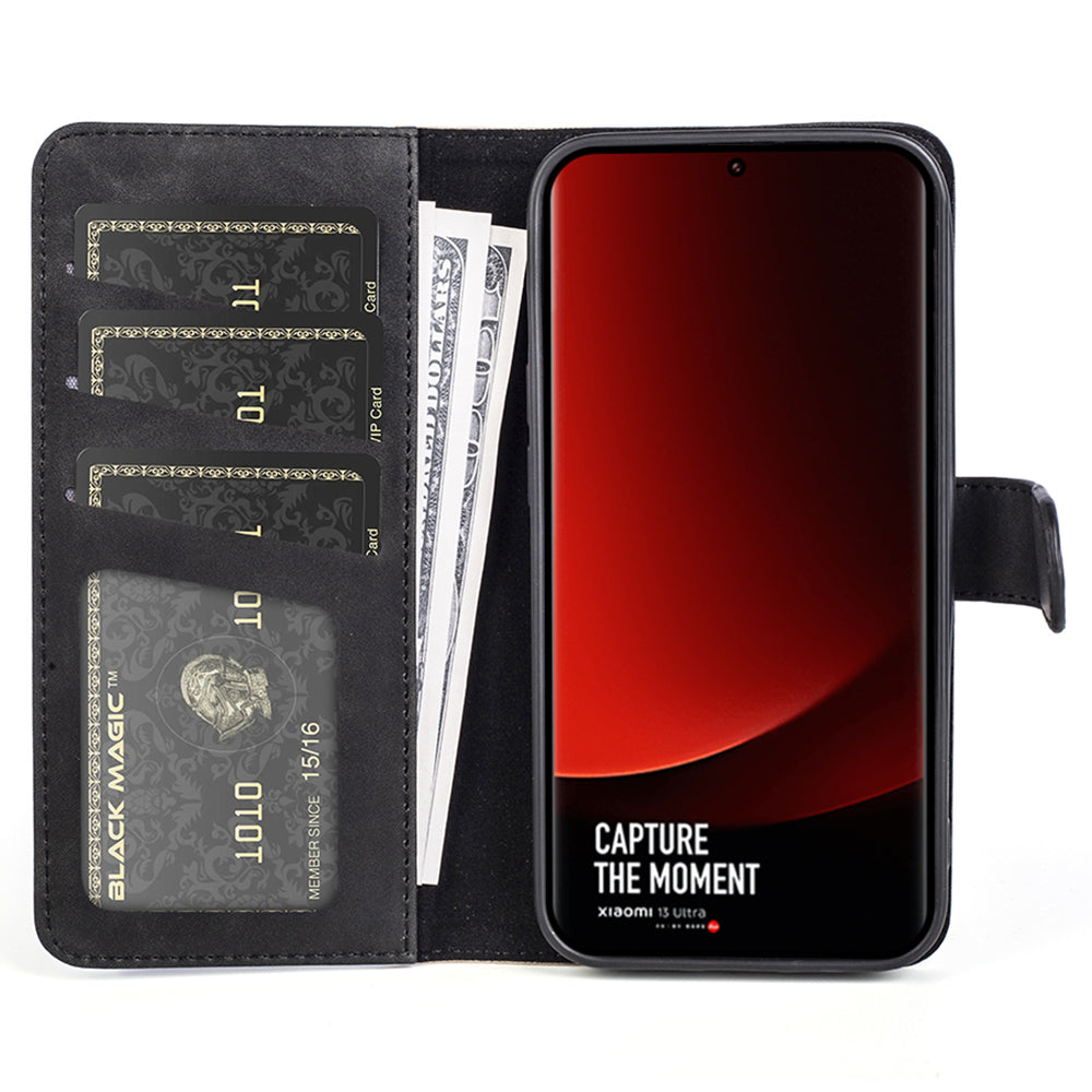 For Xiaomi 13 Ultra Dual-color Splicing PU Leather Wallet Phone Cover Protective Case with Stand Function