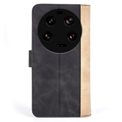 For Xiaomi 13 Ultra Dual-color Splicing PU Leather Wallet Phone Cover Protective Case with Stand Function