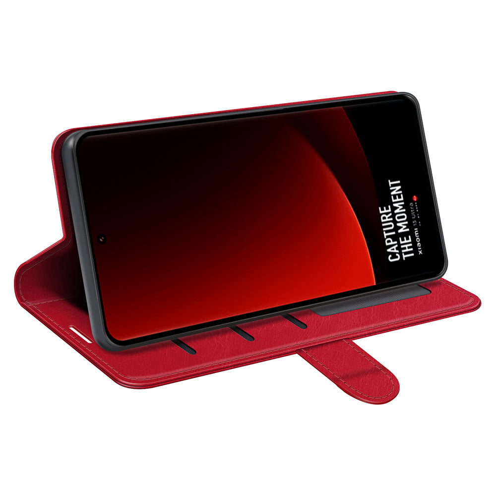 For Xiaomi 13 Ultra Folio Flip PU Leather Phone Cover Crazy Horse Texture Wallet Stand Case