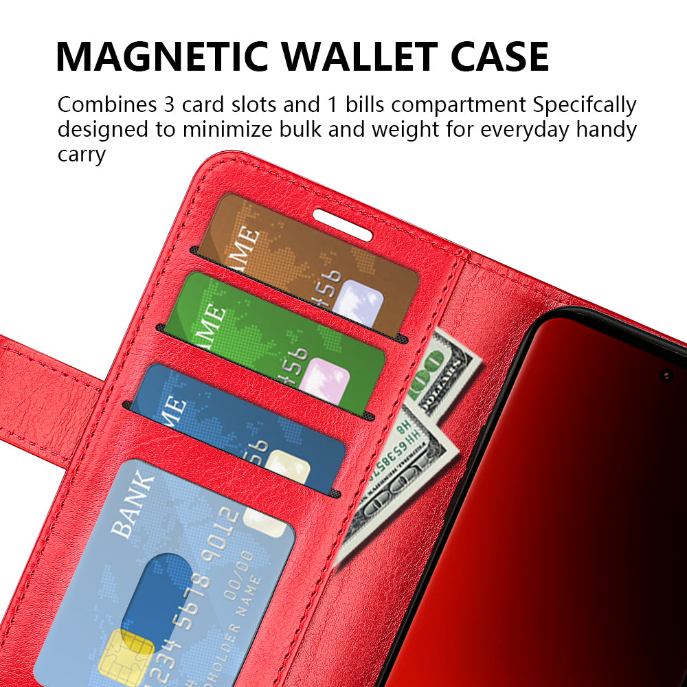 For Xiaomi 13 Ultra Folio Flip PU Leather Phone Cover Crazy Horse Texture Wallet Stand Case