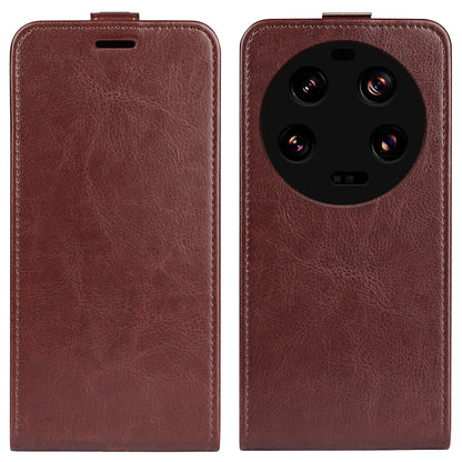 Card Holder Leather Phone Case for Xiaomi 13 Ultra Crazy Horse Texture Vertical Flip Phone Cover
