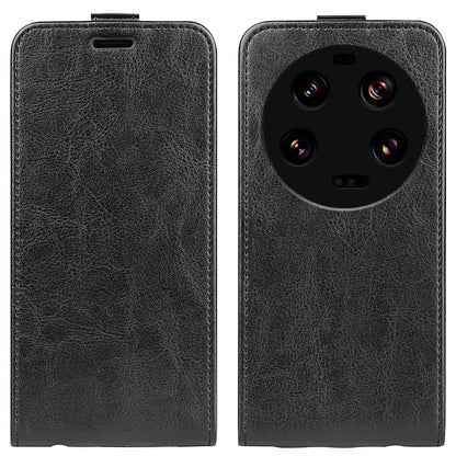 Card Holder Leather Phone Case for Xiaomi 13 Ultra Crazy Horse Texture Vertical Flip Phone Cover