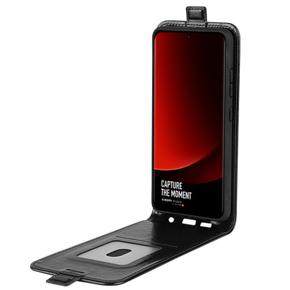 Card Holder Leather Phone Case for Xiaomi 13 Ultra Crazy Horse Texture Vertical Flip Phone Cover