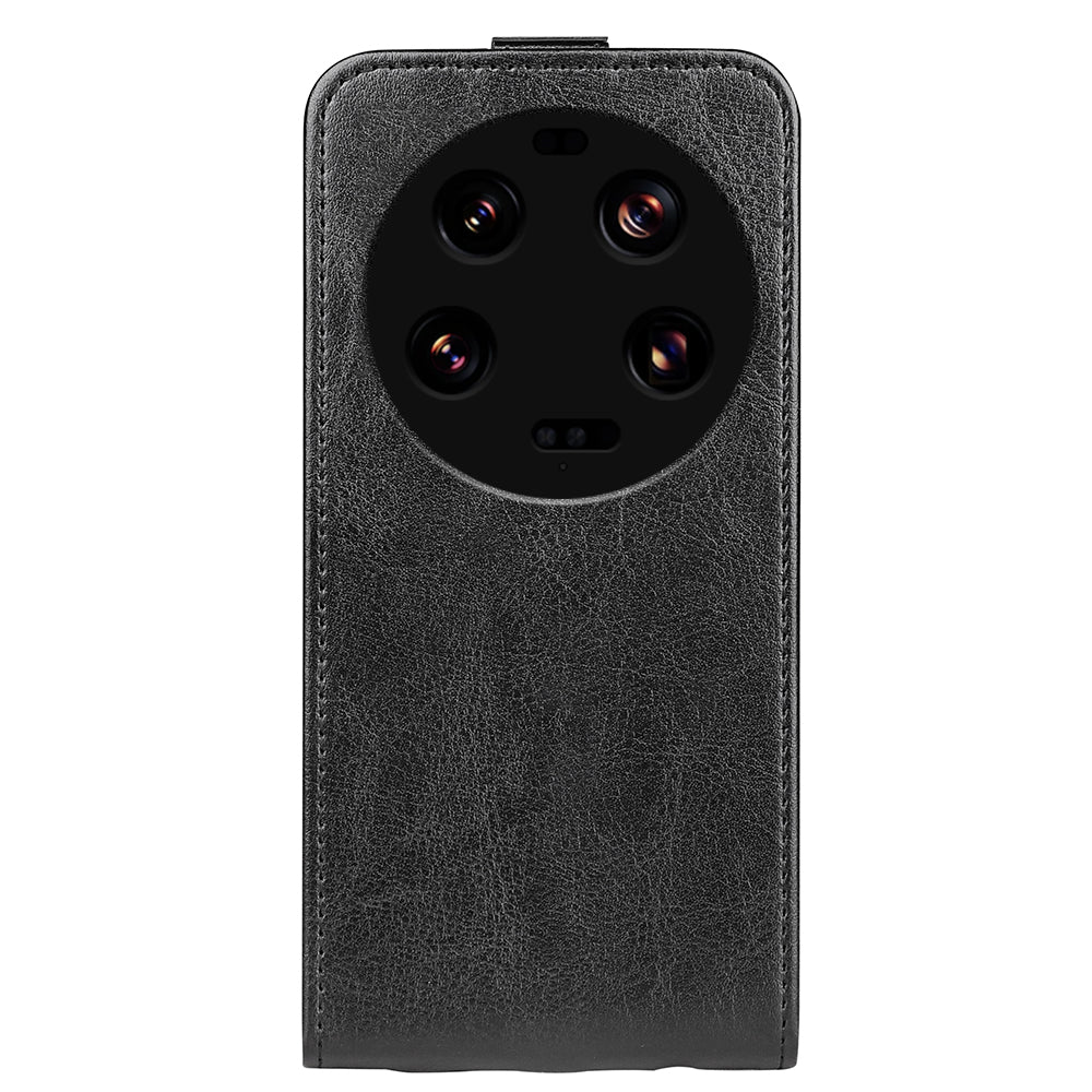 Card Holder Leather Phone Case for Xiaomi 13 Ultra Crazy Horse Texture Vertical Flip Phone Cover