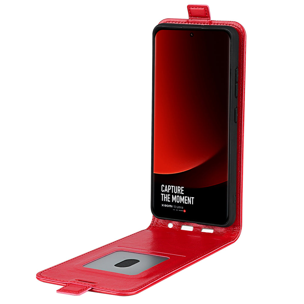 Card Holder Leather Phone Case for Xiaomi 13 Ultra Crazy Horse Texture Vertical Flip Phone Cover