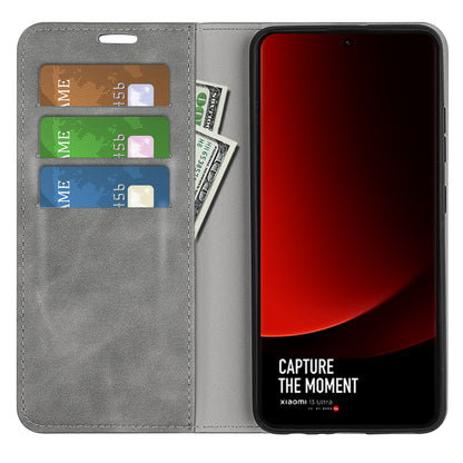 For Xiaomi 13 Ultra Shockproof PU Leather Wallet Flip Case Skin-touch Stand Cellphone Cover