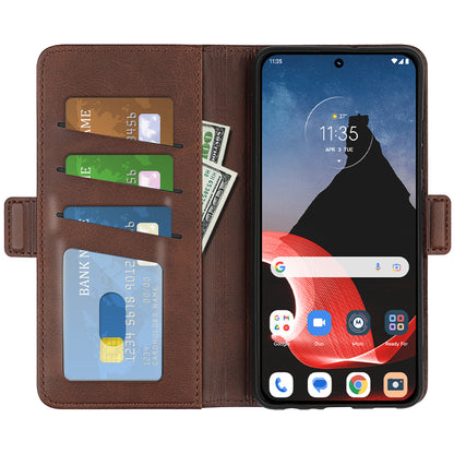 Flip Phone Cover for Motorola ThinkPhone 5G Calf Texture PU Leather Stand Folio Wallet Case