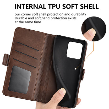 Flip Phone Cover for Motorola ThinkPhone 5G Calf Texture PU Leather Stand Folio Wallet Case