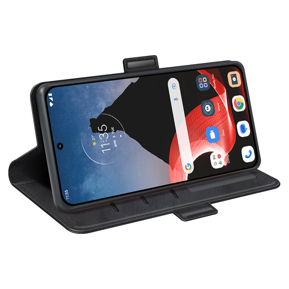 Flip Phone Cover for Motorola ThinkPhone 5G Calf Texture PU Leather Stand Folio Wallet Case