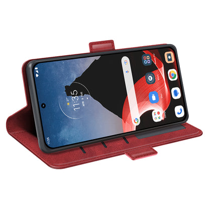 Flip Phone Cover for Motorola ThinkPhone 5G Calf Texture PU Leather Stand Folio Wallet Case