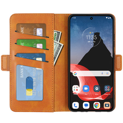 Flip Phone Cover for Motorola ThinkPhone 5G Calf Texture PU Leather Stand Folio Wallet Case