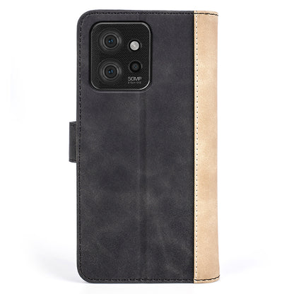 For Motorola ThinkPhone 5G Dual-color Splicing PU Leather Wallet Phone Cover Drop-proof Case