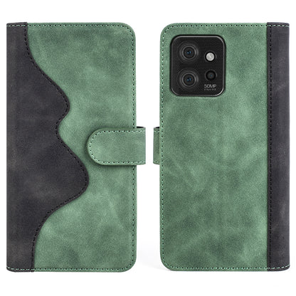 For Motorola ThinkPhone 5G Dual-color Splicing PU Leather Wallet Phone Cover Drop-proof Case