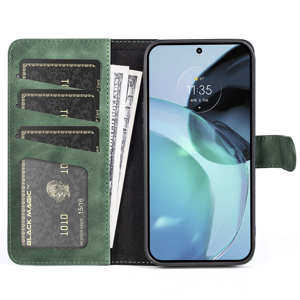 For Motorola ThinkPhone 5G Dual-color Splicing PU Leather Wallet Phone Cover Drop-proof Case