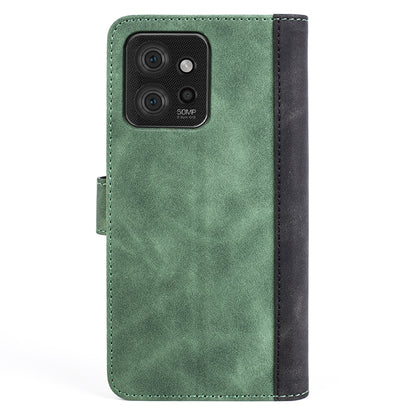 For Motorola ThinkPhone 5G Dual-color Splicing PU Leather Wallet Phone Cover Drop-proof Case