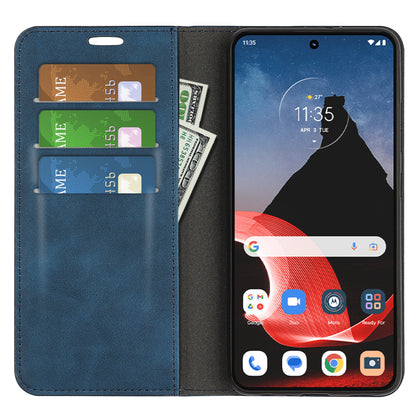 For Motorola ThinkPhone 5G PU Leather Wallet Flip Case Skin-touch Stand Cellphone Cover