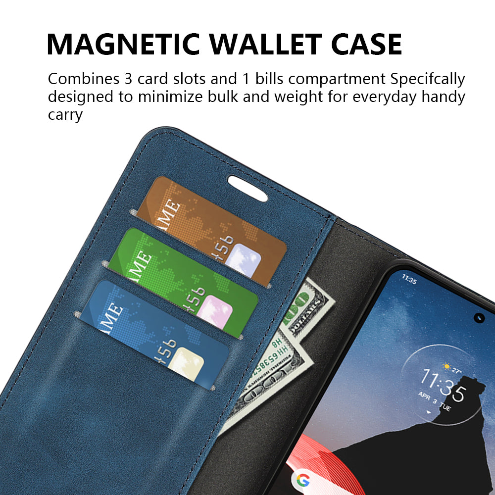 For Motorola ThinkPhone 5G PU Leather Wallet Flip Case Skin-touch Stand Cellphone Cover