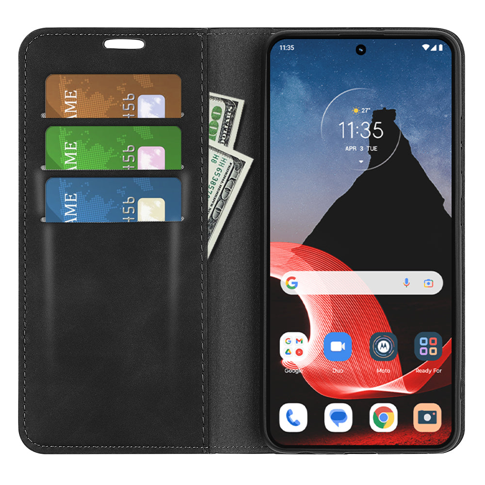 For Motorola ThinkPhone 5G PU Leather Wallet Flip Case Skin-touch Stand Cellphone Cover
