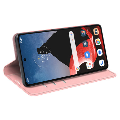 For Motorola ThinkPhone 5G PU Leather Wallet Flip Case Skin-touch Stand Cellphone Cover