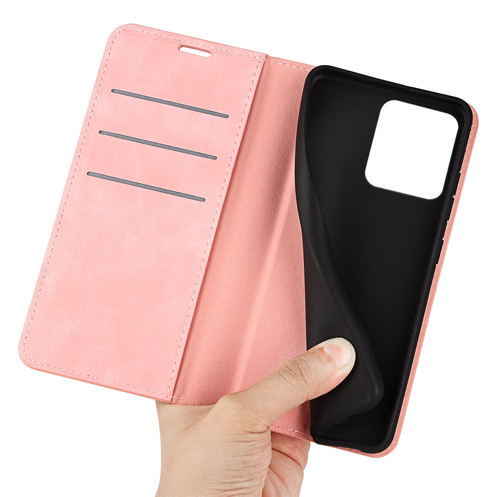 For Motorola ThinkPhone 5G PU Leather Wallet Flip Case Skin-touch Stand Cellphone Cover