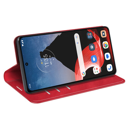 For Motorola ThinkPhone 5G PU Leather Wallet Flip Case Skin-touch Stand Cellphone Cover