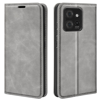 For Motorola ThinkPhone 5G PU Leather Wallet Flip Case Skin-touch Stand Cellphone Cover