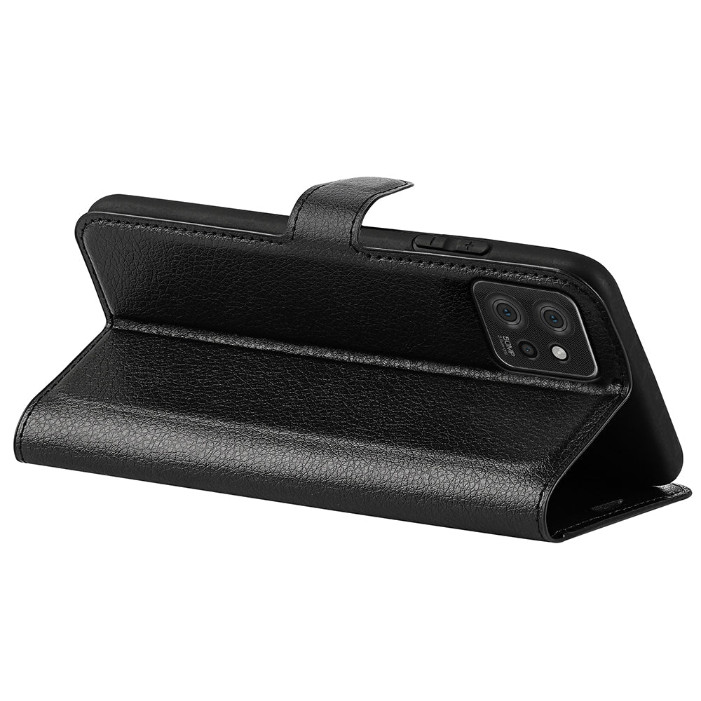 Foldable Stand Case for Motorola ThinkPhone 5G PU Leather Litchi Texture Wallet Folio Flip Phone Cover