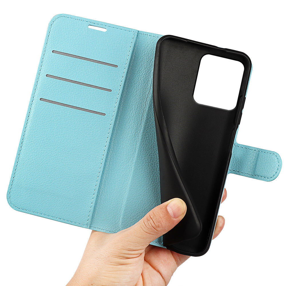 Foldable Stand Case for Motorola ThinkPhone 5G PU Leather Litchi Texture Wallet Folio Flip Phone Cover